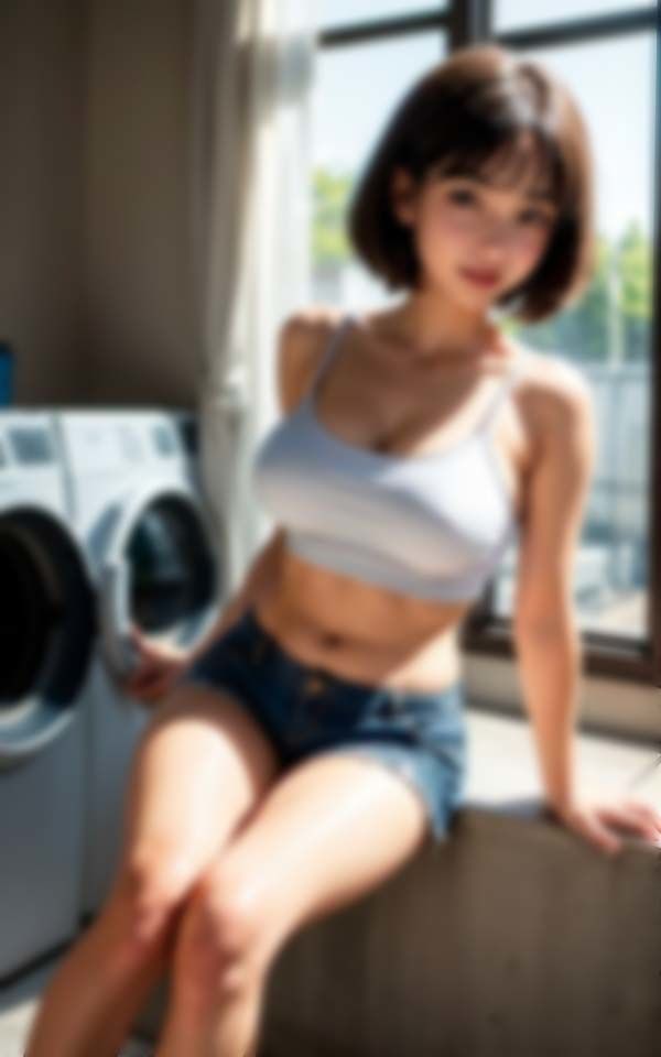 サンプル画像5:コインランドリーで遭遇した淫乱痴女のセクシーポーズ(AIジェネレーション) [d_410107]