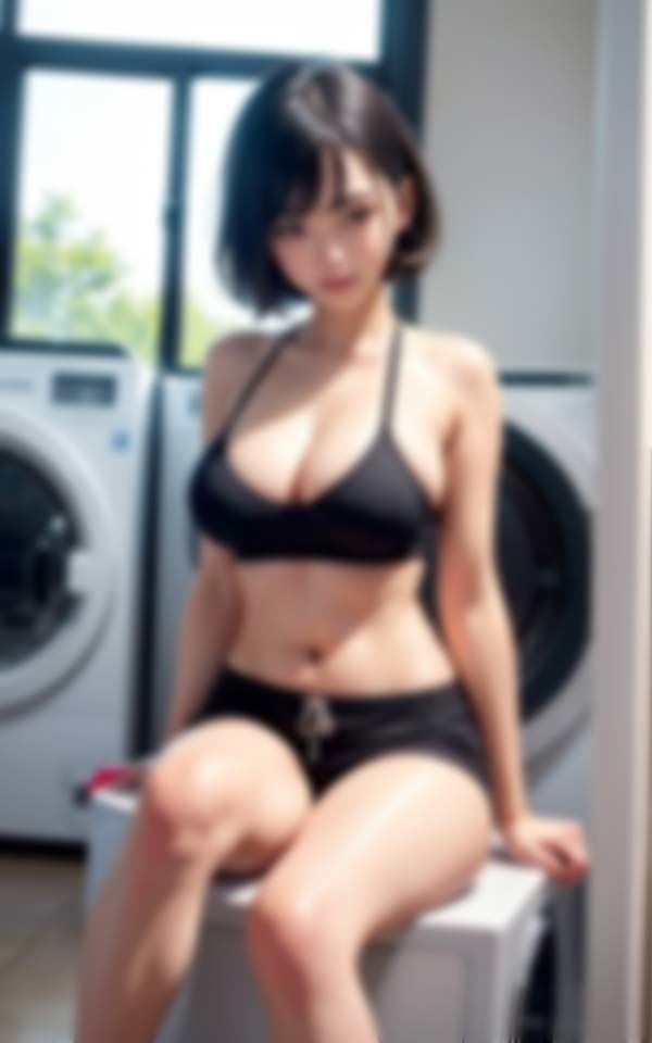 サンプル画像6:コインランドリーで遭遇した淫乱痴女のセクシーポーズ(AIジェネレーション) [d_410107]