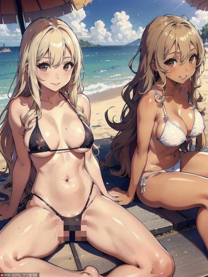 サンプル画像2:ビーチで盛り上がっていたチ●ポを見たがる水着ギャルを海ナンパ！ 目の前で勃起させたらノリノリで大乱交しちゃいました！(みっちい) [d_410118]