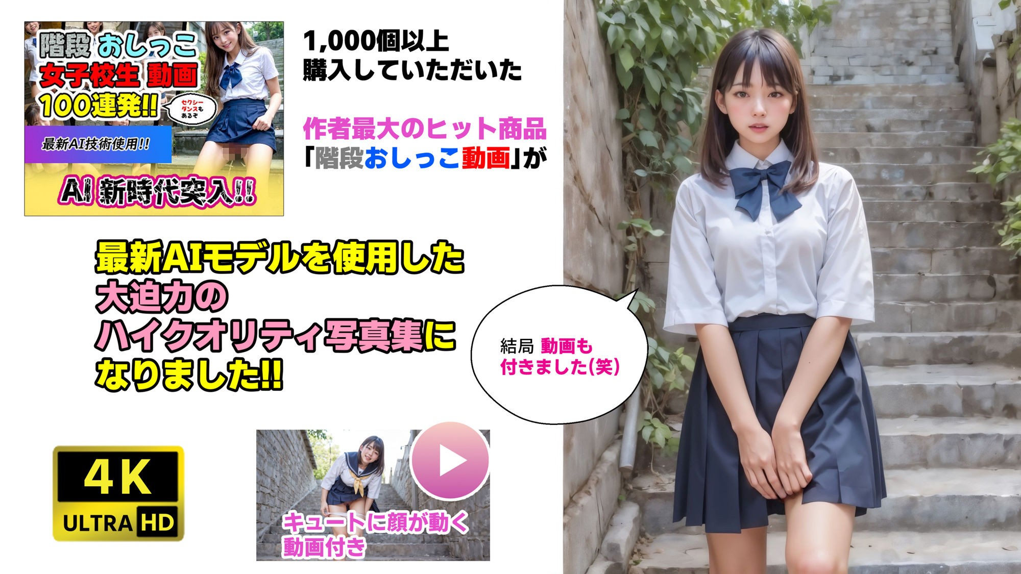 サンプル画像1:階段おしっこ3 女子校生ダイナミックビューティー【4K写真集】(コメットパンチ) [d_410151]