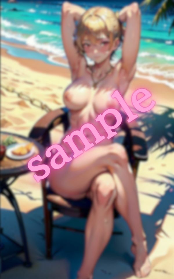 サンプル画像5:ビーチで寛ぐ金髪ギャルの厳選画像集(エロIAクラブ) [d_410220]