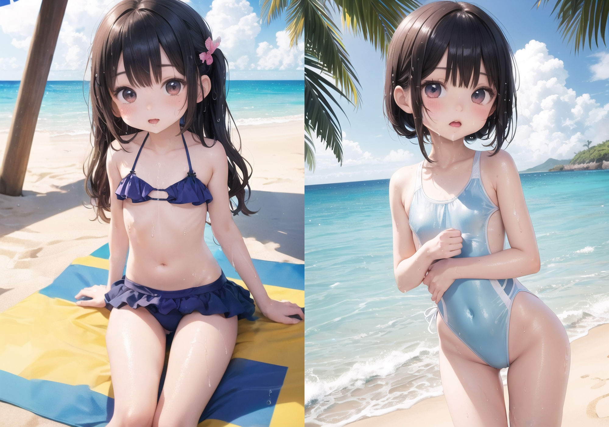 サンプル画像1:水着ロリっ娘ビーチ(くりーむいちご) [d_410259]