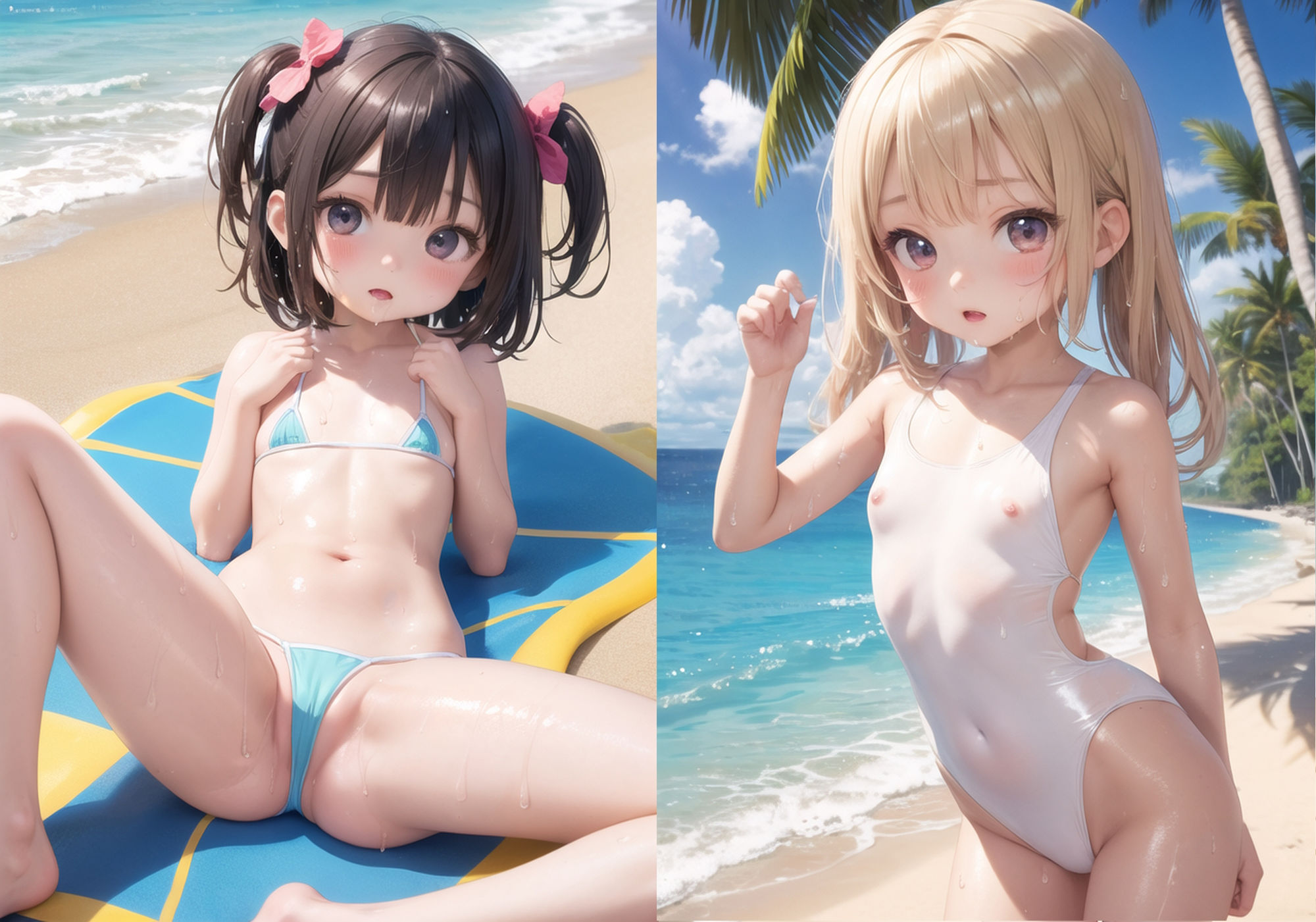 サンプル画像2:水着ロリっ娘ビーチ(くりーむいちご) [d_410259]