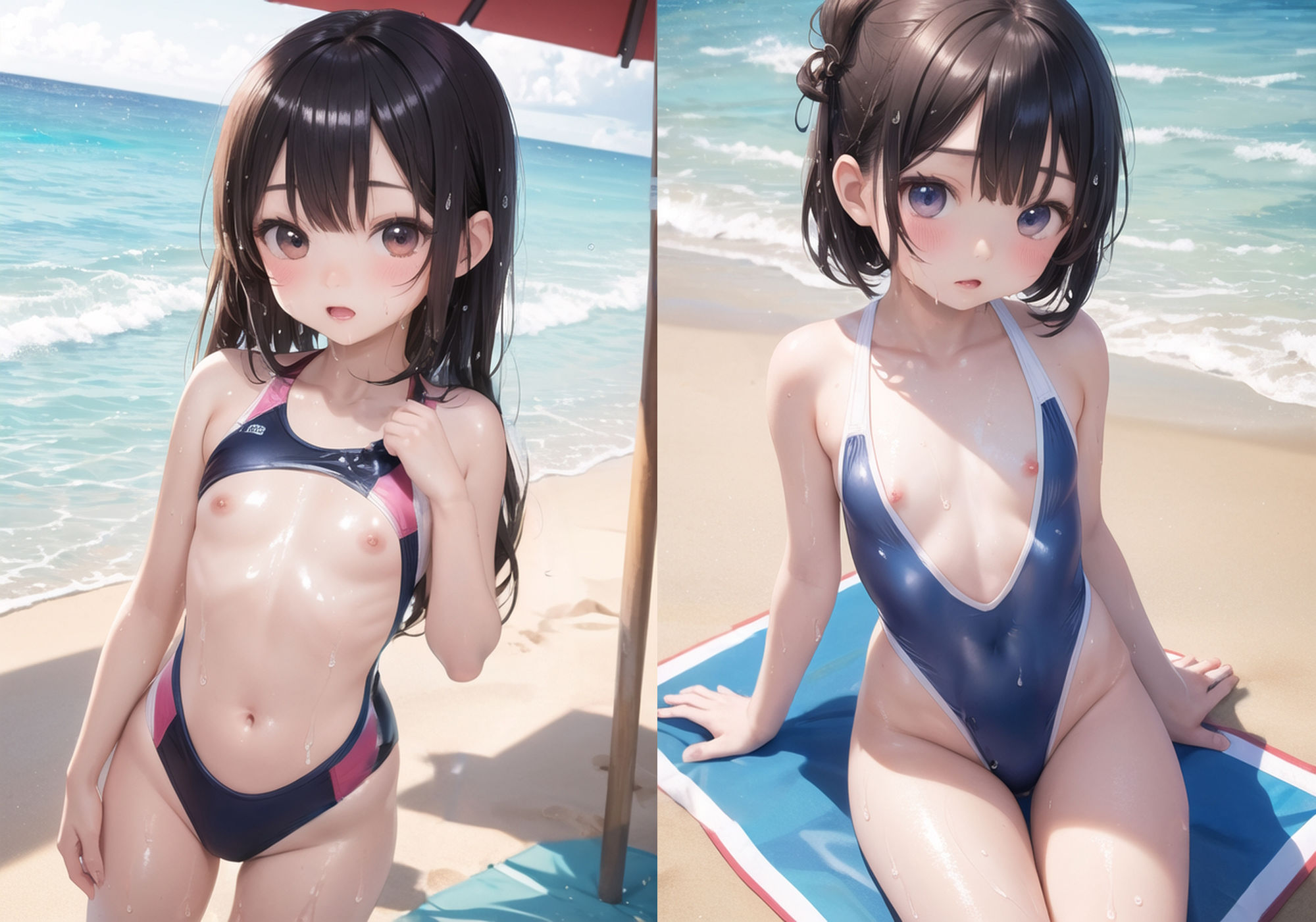 サンプル画像3:水着ロリっ娘ビーチ(くりーむいちご) [d_410259]