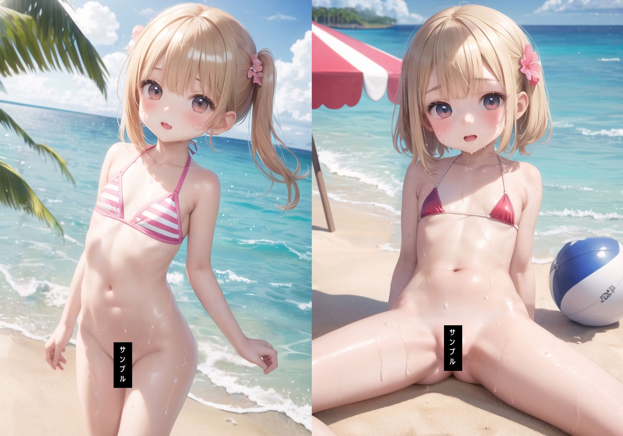 サンプル画像4:水着ロリっ娘ビーチ(くりーむいちご) [d_410259]