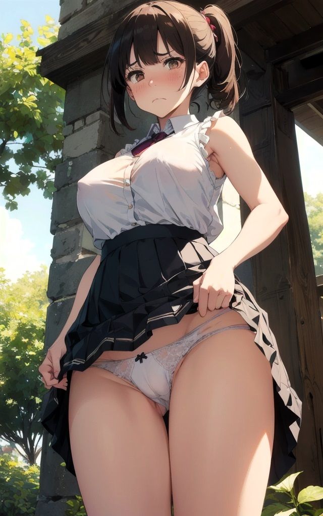 サンプル画像2:ちらちら女子校生(AIマジカルタウン) [d_410381]