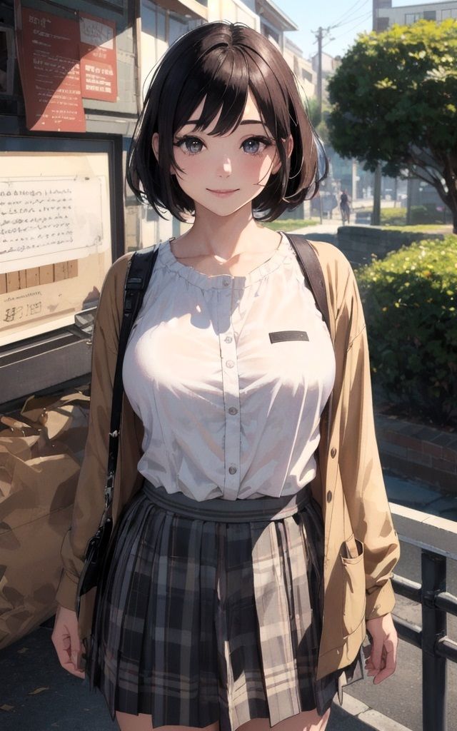 サンプル画像3:ちらちら女子校生(AIマジカルタウン) [d_410381]