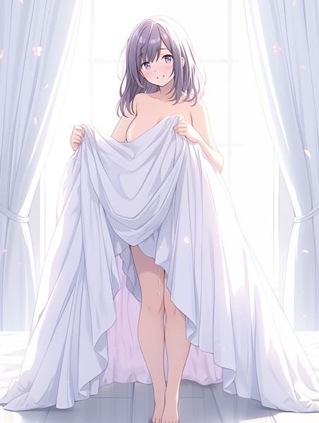 サンプル画像2:ドレス美少女27 裸よりエッチな裸シーツの女の子(Dresscco) [d_410689]