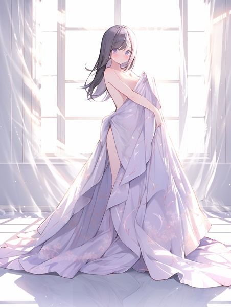 サンプル画像3:ドレス美少女27 裸よりエッチな裸シーツの女の子(Dresscco) [d_410689]