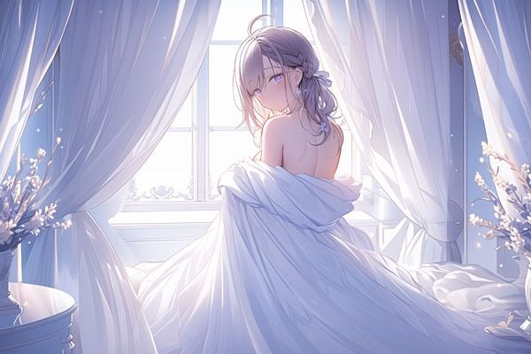 サンプル画像4:ドレス美少女27 裸よりエッチな裸シーツの女の子(Dresscco) [d_410689]