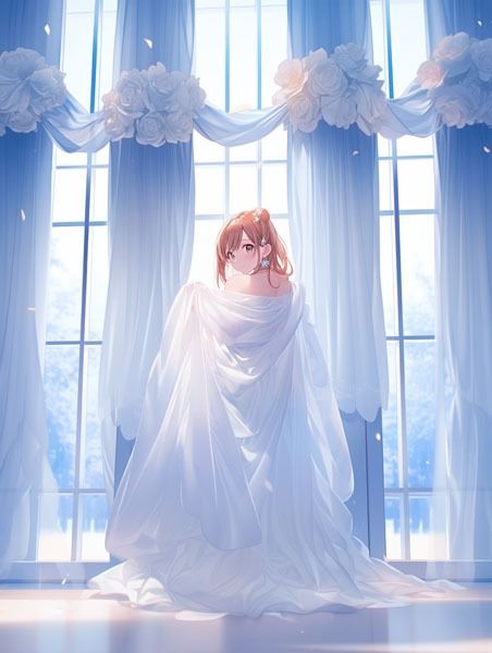 サンプル画像5:ドレス美少女27 裸よりエッチな裸シーツの女の子(Dresscco) [d_410689]