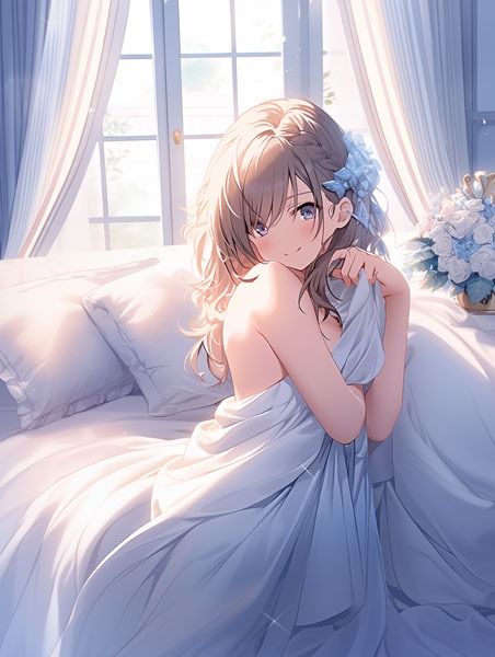 サンプル画像6:ドレス美少女27 裸よりエッチな裸シーツの女の子(Dresscco) [d_410689]