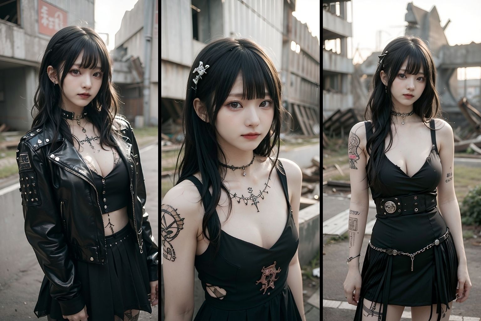 サンプル画像2:パンクロック 女子校生(AI販売プロジェクト) [d_410738]