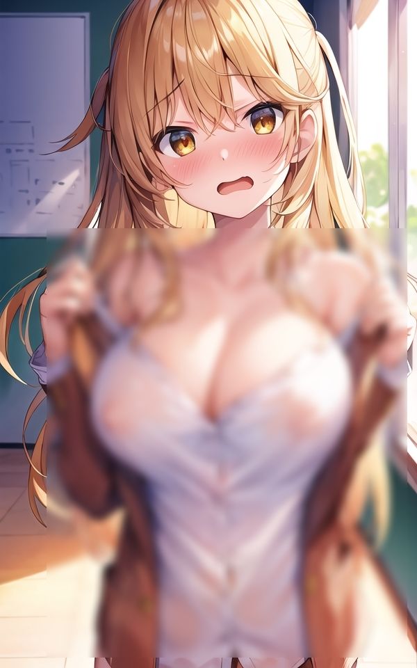 サンプル画像4:ここで見せなきゃダメですか？(AI美女工房) [d_410903]