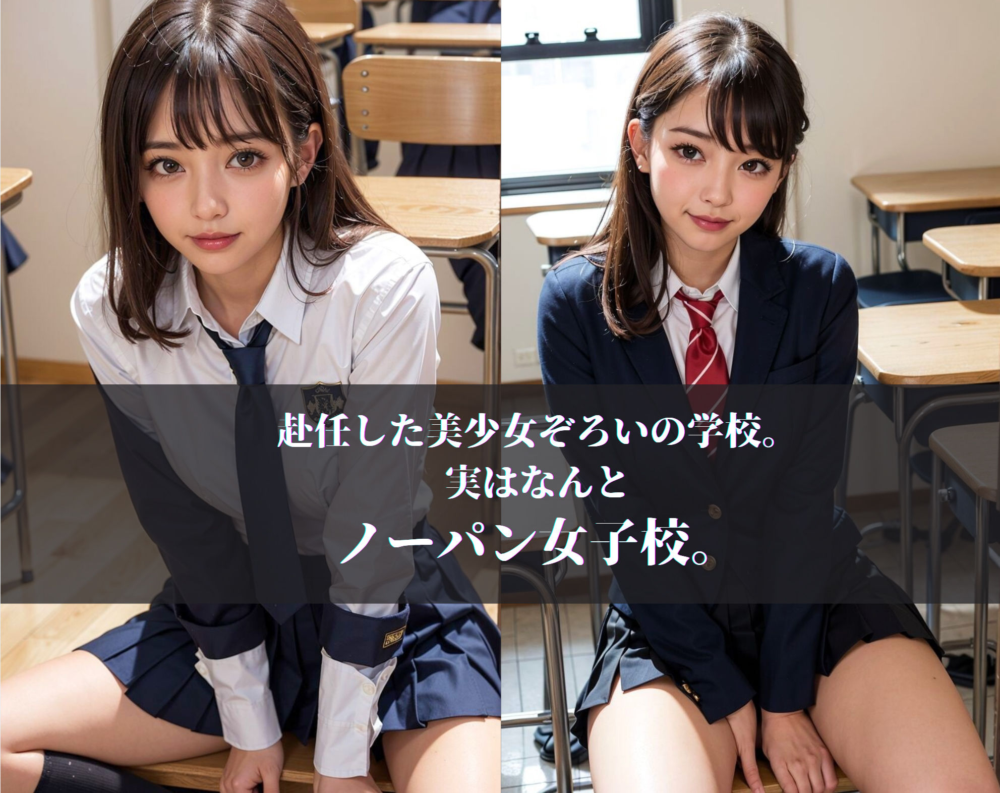 サンプル画像1:制服美少女のノーパン開脚(変態カントク。) [d_411120]