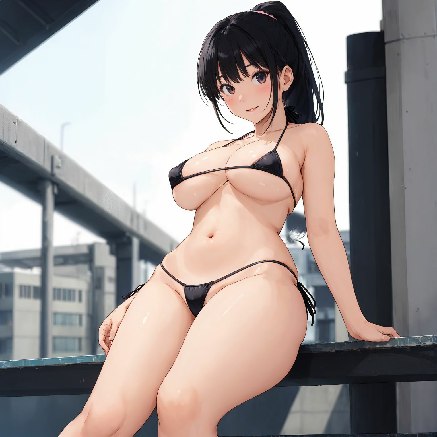 サンプル画像3:巨乳マイクロビキニ(yama@AI美女) [d_411145]