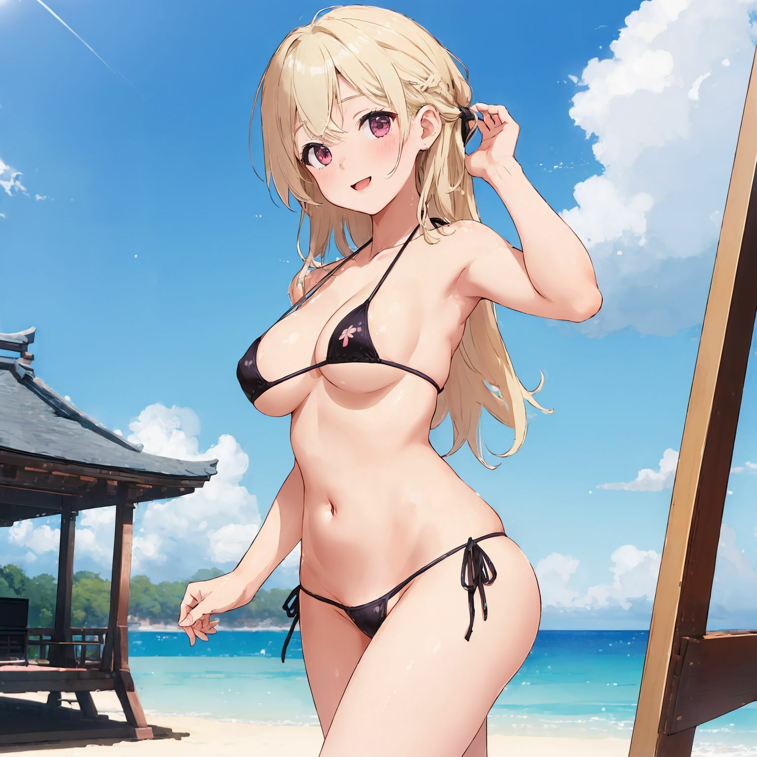 サンプル画像4:巨乳マイクロビキニ(yama@AI美女) [d_411145]