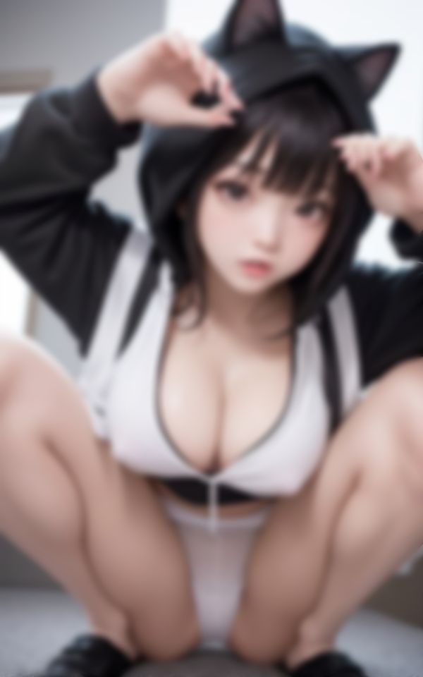 サンプル画像3:エッチな上目遣いで誘惑してくる猫耳フードのメンヘラ家出娘(あいの製作委員会) [d_411158]