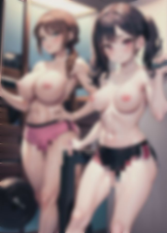 サンプル画像2:爆乳娘の筋トレ「おっぱい丸出しで変態トレーニング」(美味しい汁) [d_411250]