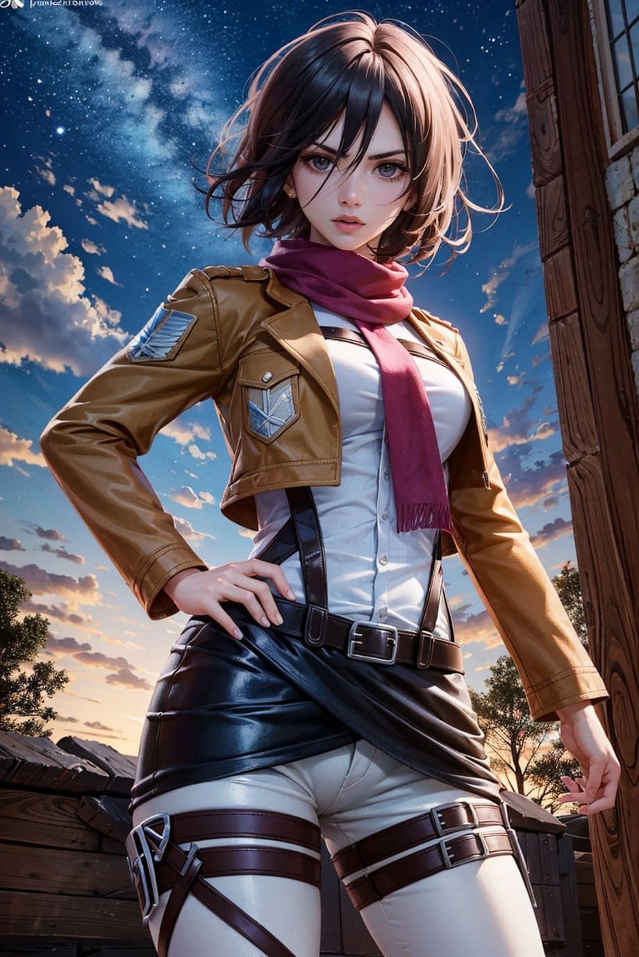 サンプル画像1:【進撃の〇人】ミ〇サ・アッカーマンの写真集(DJart_ISUKO) [d_411397]