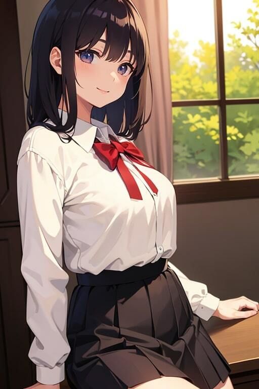 サンプル画像2:発育が良すぎる巨乳妹のオッパイを舐めるようにジロジロ(AIバブみ) [d_411423]