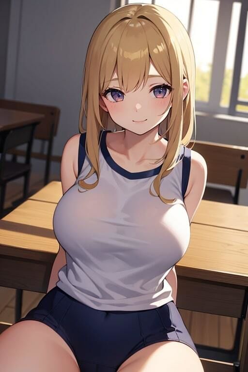 サンプル画像4:発育が良すぎる巨乳妹のオッパイを舐めるようにジロジロ(AIバブみ) [d_411423]