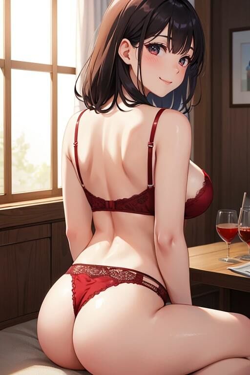 サンプル画像5:セクシーな下着姿でボクを誘惑する美女(AIバブみ) [d_411436]