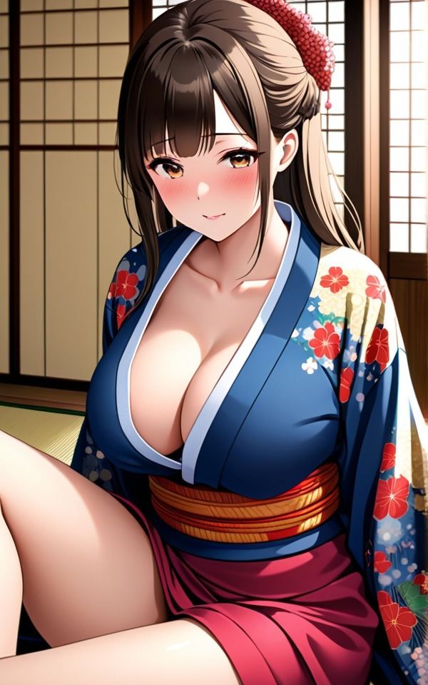 サンプル画像1:江戸時代は自由な恋愛ができず好きな人の家に夜●いをしていた 清純な巨乳美女は純粋で着物が似合う(メロりーな) [d_411547]