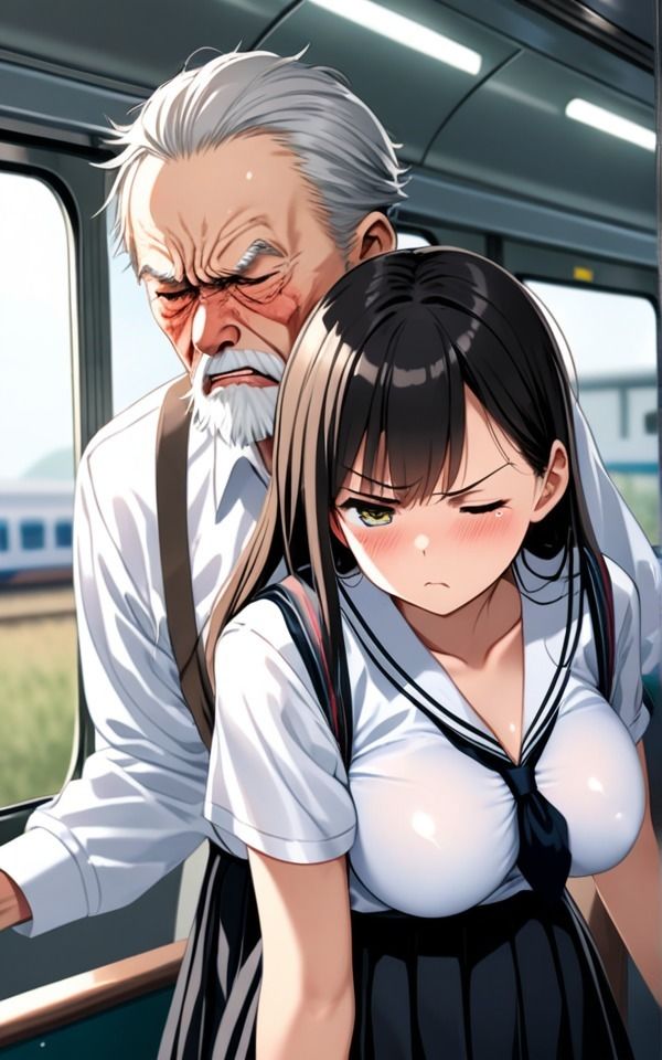 おじさん痴●は許さないわ電車から降りたら通報するね 学校帰り制服女子は巨乳で気が強いのサンプル画像 6