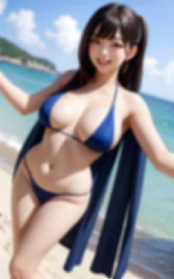 サンプル画像1:乳首が見えてる水着で色仕掛けするエチエチ淫乱美女コレクション(AIらぶSHOW) [d_411669]