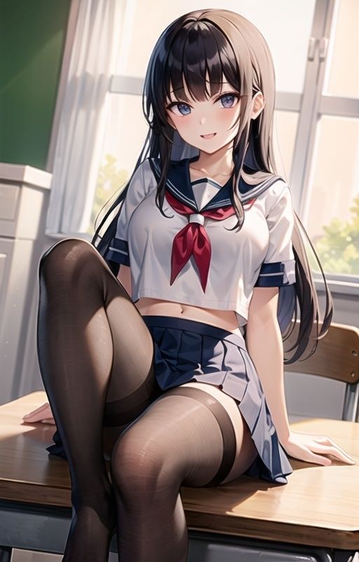 タイツ女子校生を呼び出して教室ぱこぱこタイムのサンプル画像 6