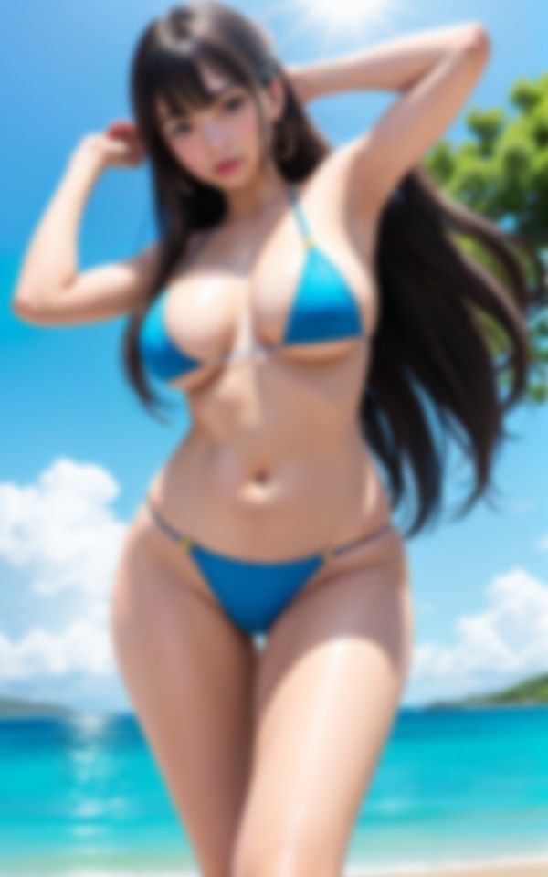 サンプル画像2:ビキニから見える乳首(淫乱の海) [d_411981]