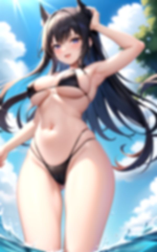 先輩の悩殺ビキニでフル勃起のサンプル画像 6