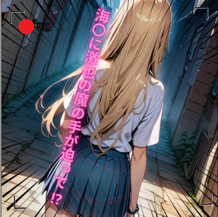 サンプル画像5:ハゲギ〇ス！！ STAGE 14 ver1 金髪巨乳ギャルJKの海〇をストー〇ングして俺のもんにしてやったw(ハゲギ〇ス) [d_412179]