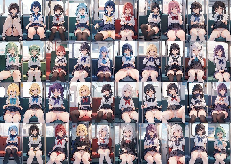 サンプル画像3:電車で向かいの席のJKがパンチラでからかってくる件(うさぎ温泉) [d_412308]