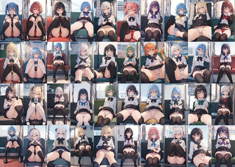 サンプル画像4:電車で向かいの席のJKがパンチラでからかってくる件(うさぎ温泉) [d_412308]