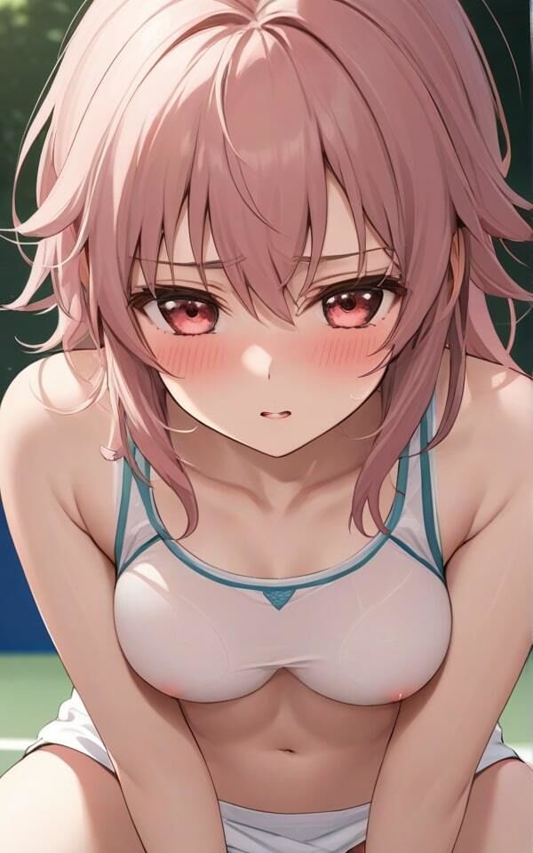 サンプル画像3:憧れの先輩と特訓中に ちょっと服すけてるけど見ないでね！(ぷりぷりムチムチ研究所) [d_412433]