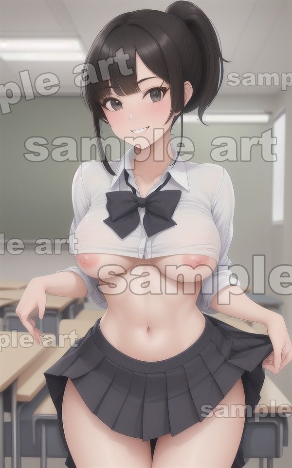 サンプル画像1:エッチな先輩に誰もいない教室で突然誘惑される・・・くびれ抜群のFカップ制服！(くぱぁの国王) [d_412476]