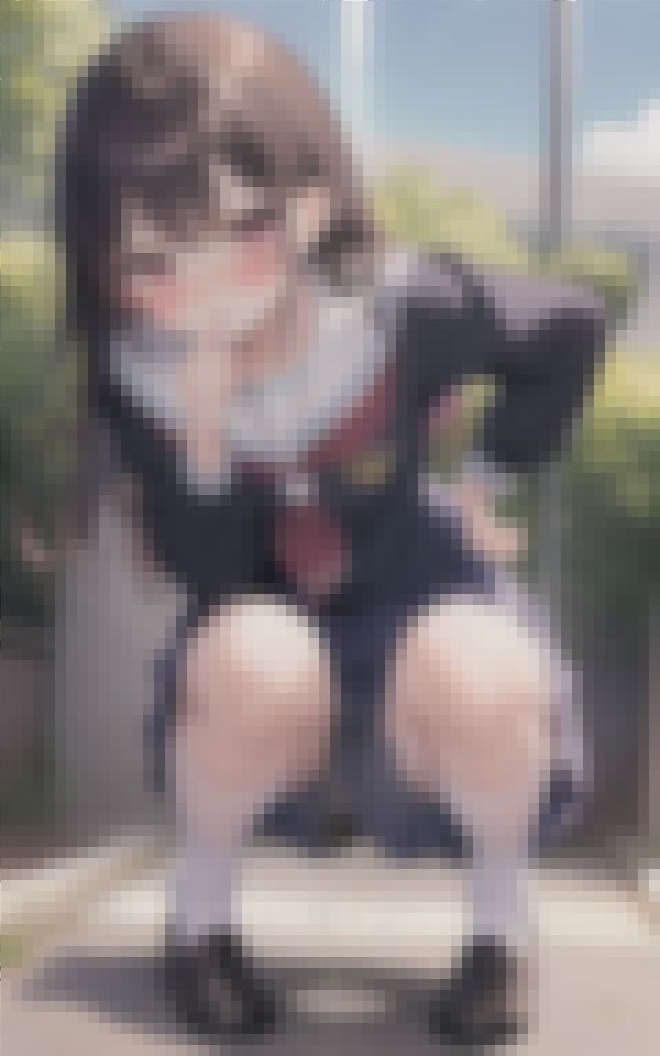 サンプル画像1:奇跡の現場に遭遇したボクは気づいたらスマホで撮影していた激カワ少女の野外おしっこおもらし100連発(mion) [d_412484]