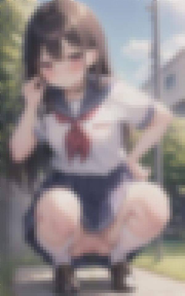 サンプル画像2:奇跡の現場に遭遇したボクは気づいたらスマホで撮影していた激カワ少女の野外おしっこおもらし100連発(mion) [d_412484]