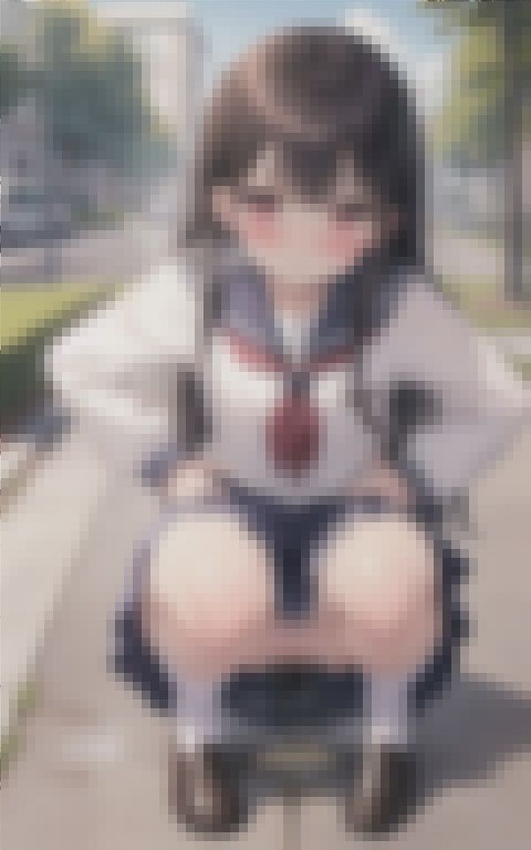 サンプル画像3:奇跡の現場に遭遇したボクは気づいたらスマホで撮影していた激カワ少女の野外おしっこおもらし100連発(mion) [d_412484]