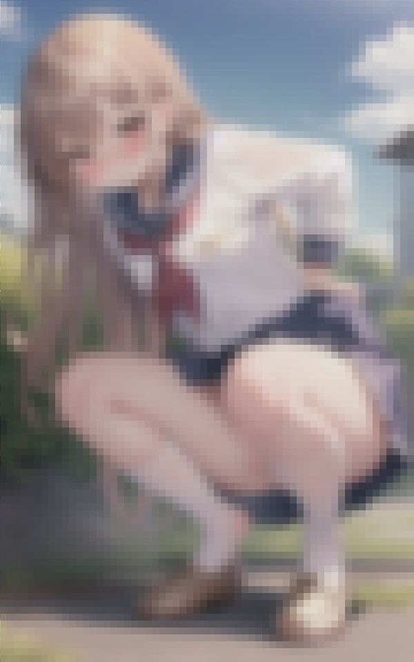 サンプル画像5:奇跡の現場に遭遇したボクは気づいたらスマホで撮影していた激カワ少女の野外おしっこおもらし100連発(mion) [d_412484]