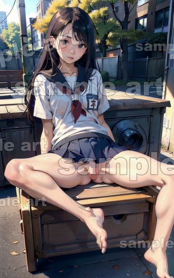 サンプル画像4:制服JKと援交スペシャル！パンツを見せておまんこをくぱぁして開脚する100連発！(根暗のよりどころ) [d_412487]