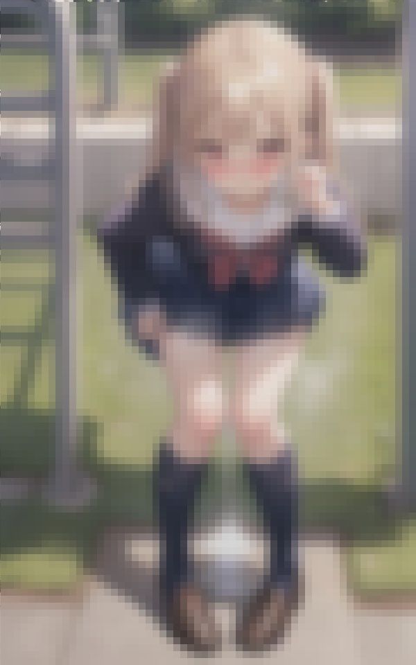 サンプル画像5:※激カワ少女たちが野外でおもらししているだけの作品です。同じ性癖の方のみご覧下さい。(aiの本棚) [d_412491]