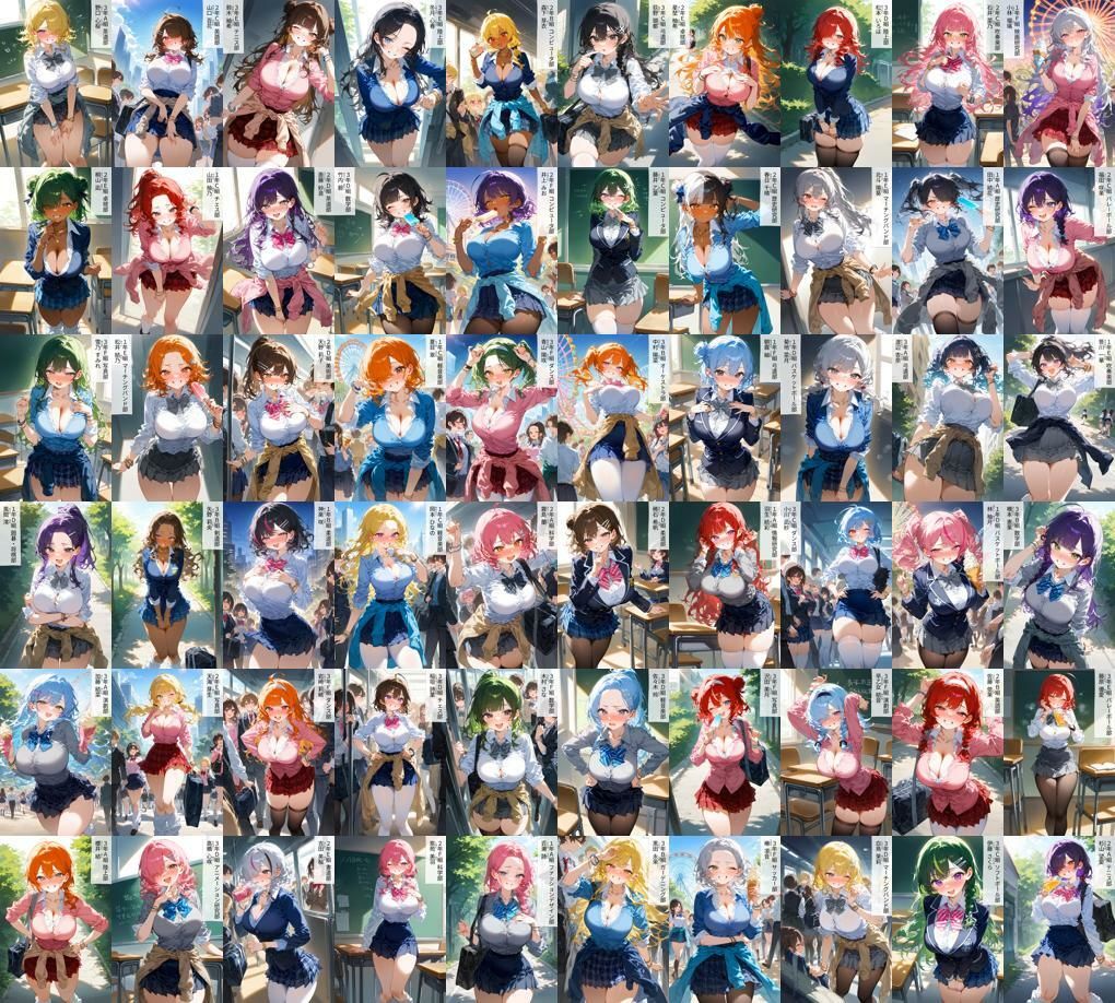 サンプル画像6:60キャラ 制服巨乳JK 即オチ2コマ(事務びーむ) [d_412767]