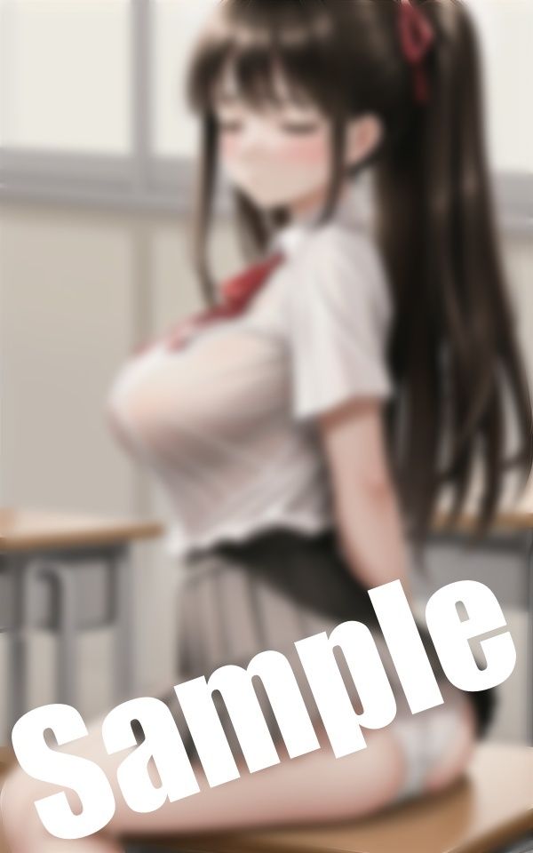 サンプル画像2:巨乳美少女のパンツ見放題〜放課後の教室で淫らな姿に…(エロ見放題タイム) [d_412862]