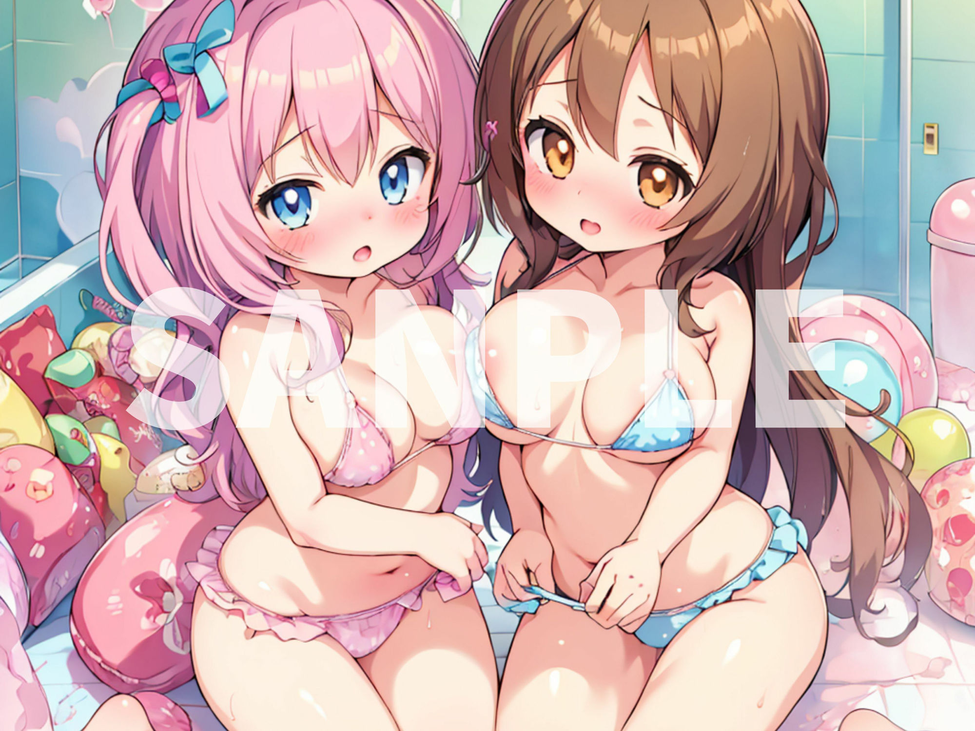 サンプル画像1:ロリ巨乳のハーレムソープしちゃうぞっ(your diary) [d_412927]