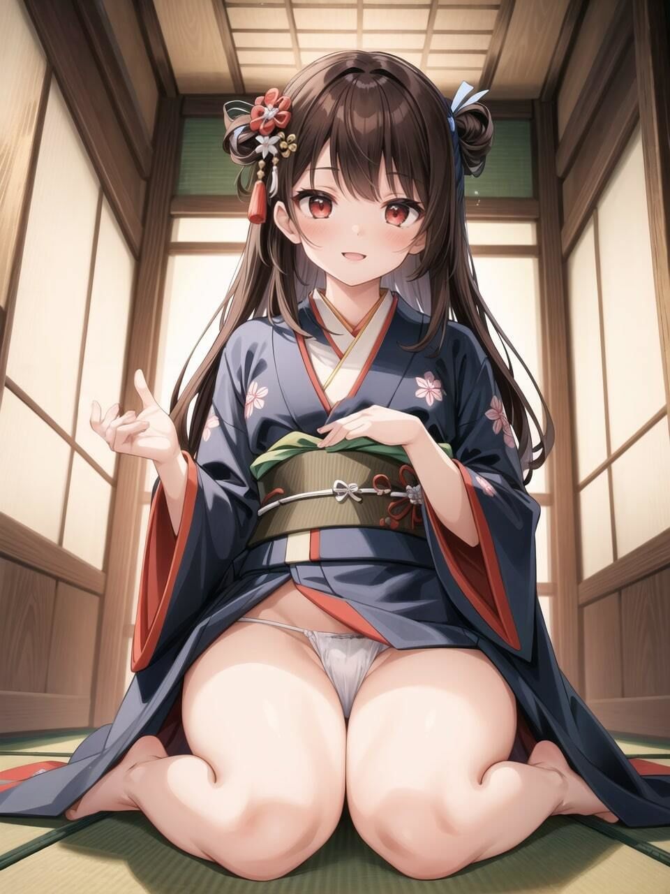 サンプル画像2:着物女子着衣〜下着〜本番(ニャンコロジカル) [d_413013]