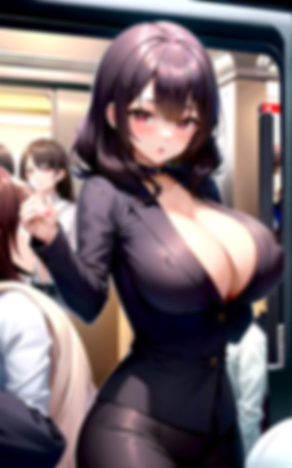 サンプル画像6:通勤電車の爆乳姉さん(深淵AI秘宝館) [d_413217]