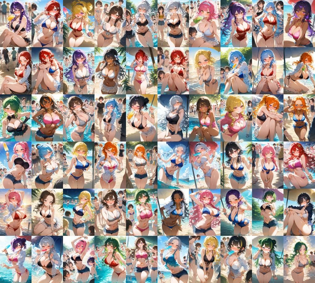 サンプル画像6:60キャラ 水着 巨乳ビキニ 即オチ2コマ(事務びーむ) [d_413295]